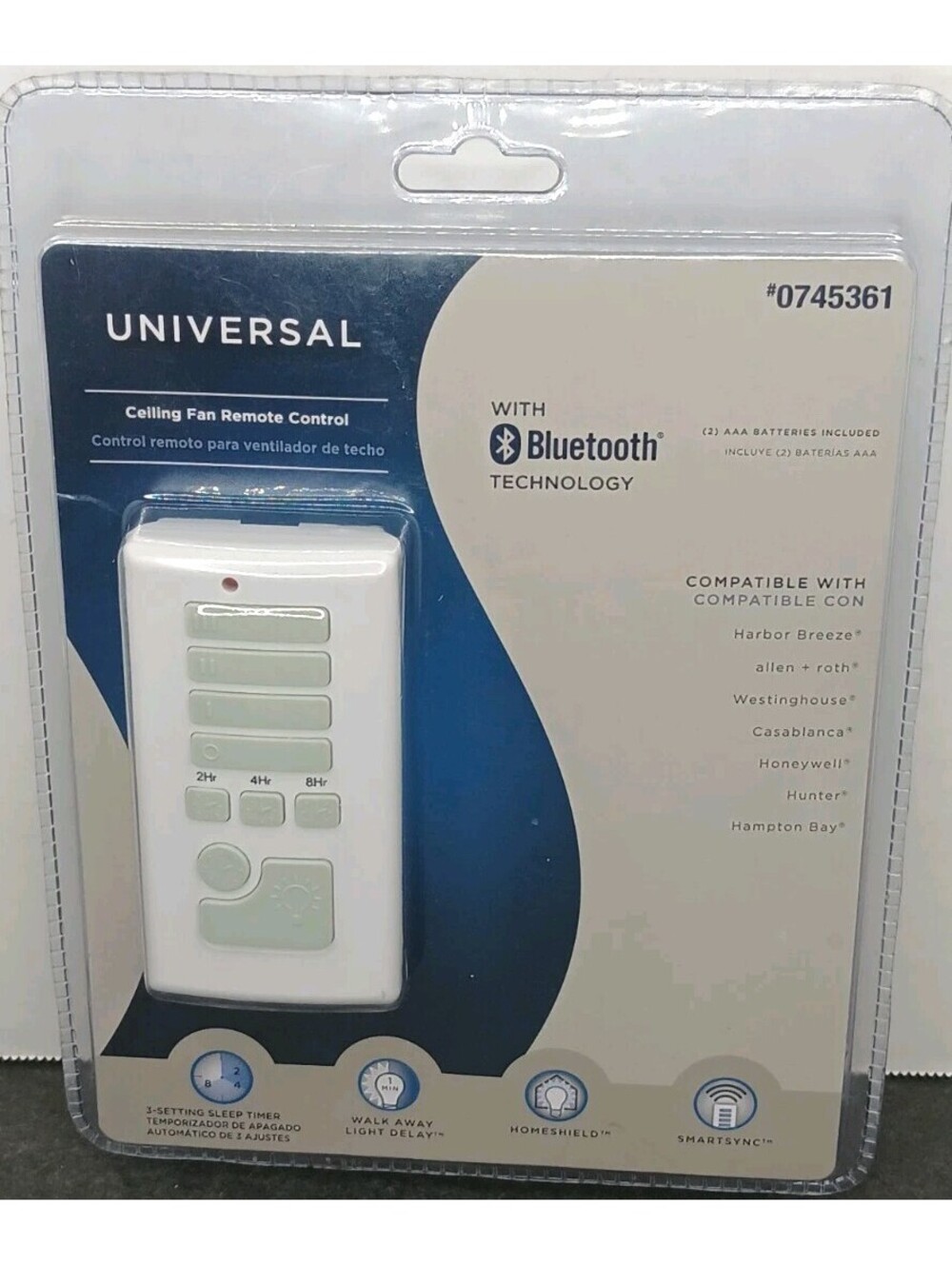 HARBOR BREEZE UNIVERSAL CEILING FAN REMOTE CONTROL 0745361 Bluetooth-NEW SEALED